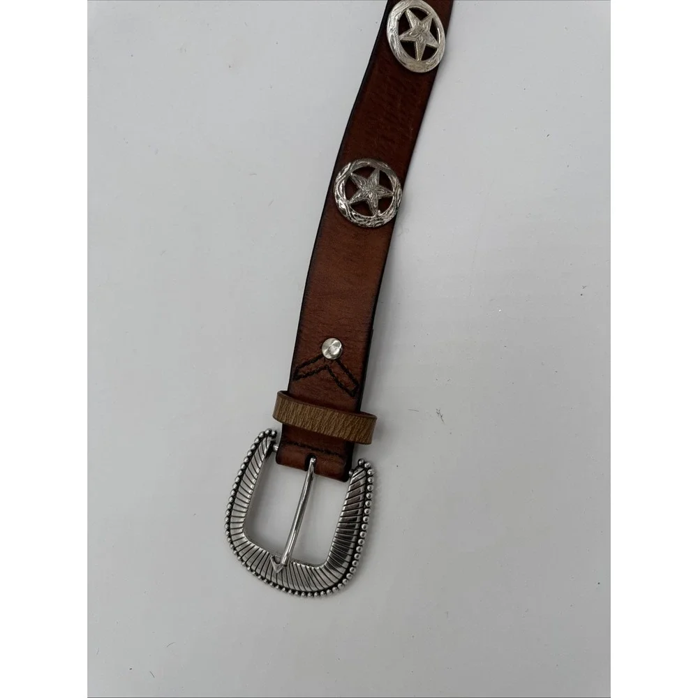MEN'S WESTERN CONCHO LEATHER BELT. COWBOY RODEO SUEDE CONCHO LEATHER BELT 34